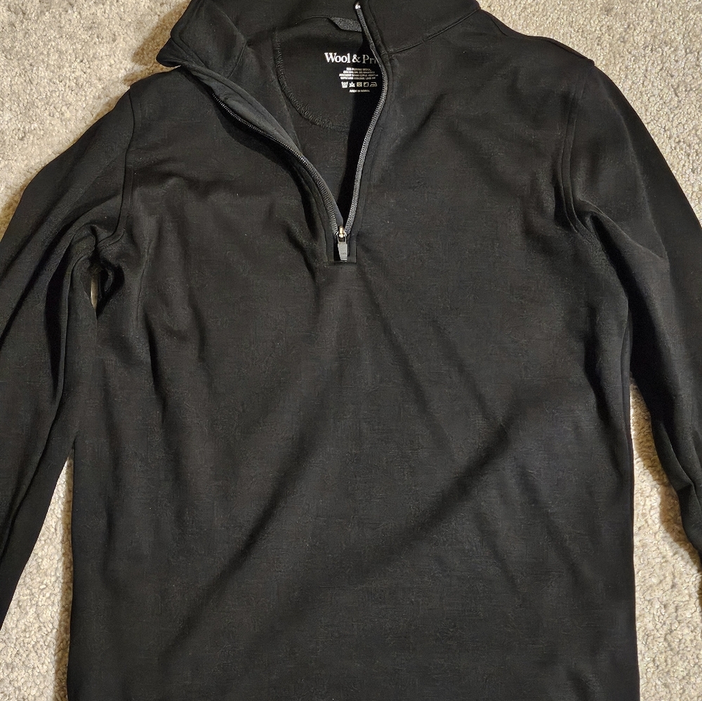 Wool & Prince Half-Zip Ponte Pullover - Black